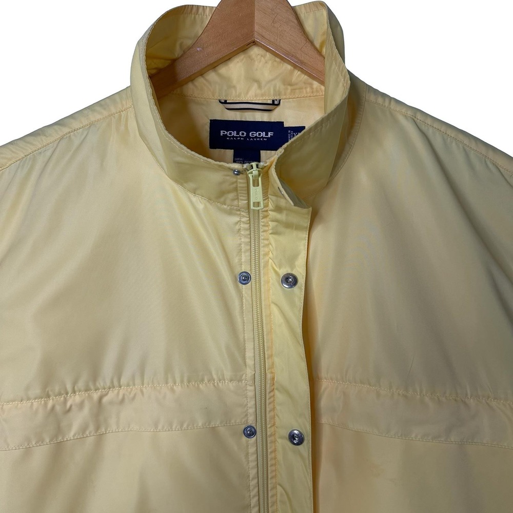 Vintage Polo Golf Ralph Lauren Rain Jacket Yellow Full Zip Packable Mens Size XL - Picture 5 of 12